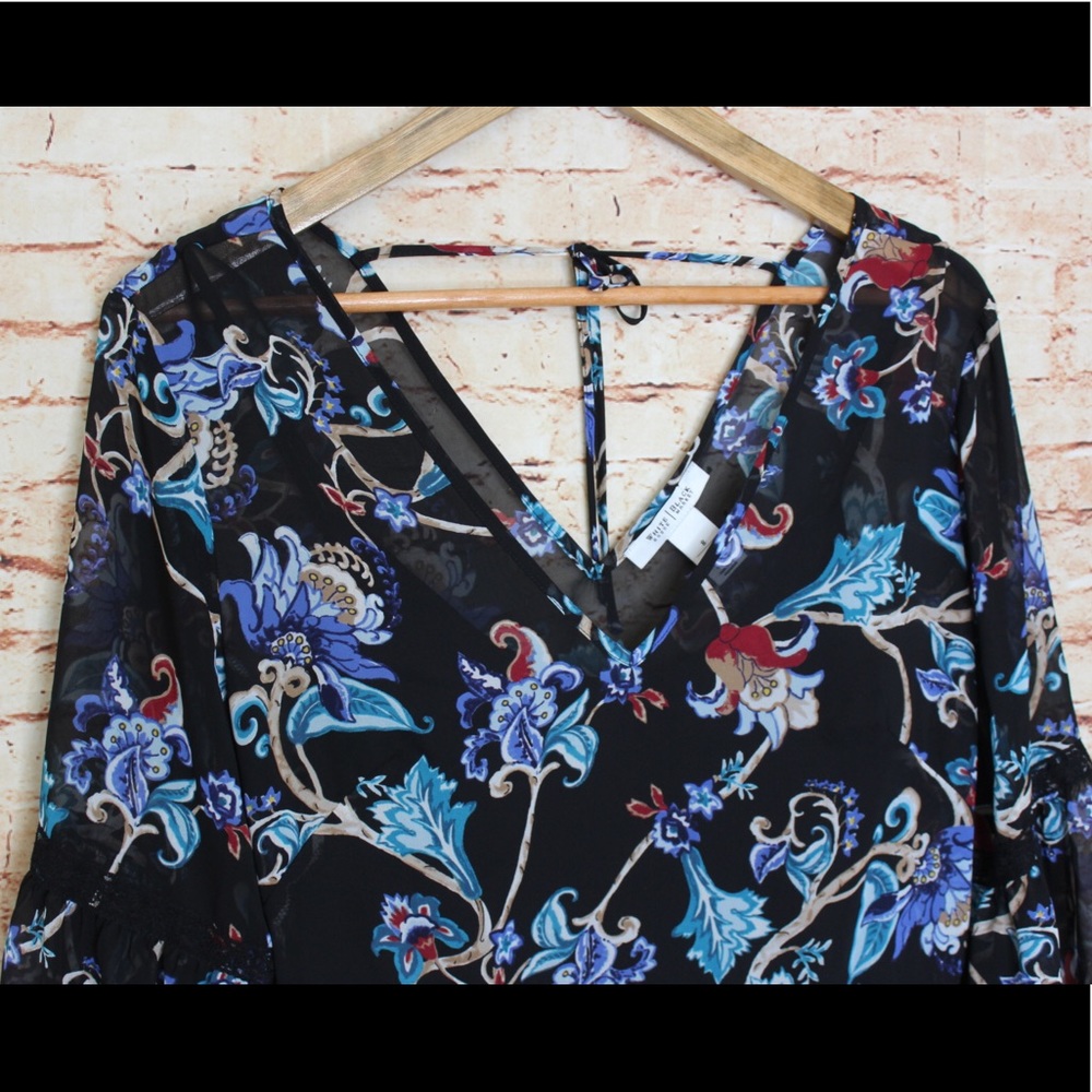 WHBM | Bell Sleeve Floral Printed Dress - Picture 5 of 10
